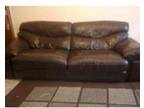 3 Seater + 2 Seater Brown Faux Leather Suite. 3 seater +....